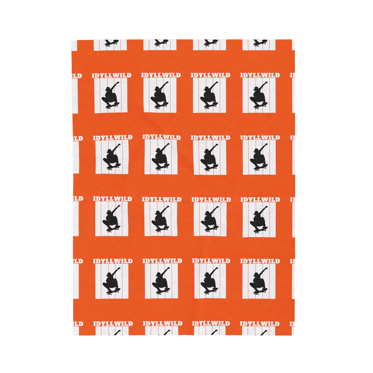 Velveteen Plush Blanket Skate Idyllwild Orange Pattern