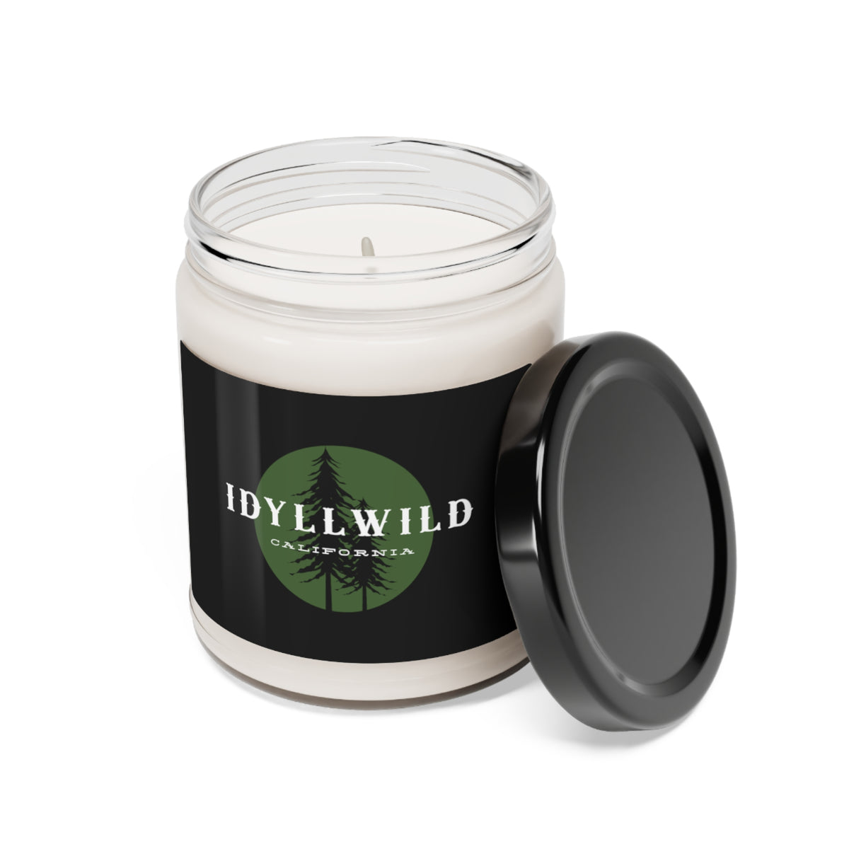 Scented Soy Candle, 9oz Idyllwild Green Pie Badge Black Label