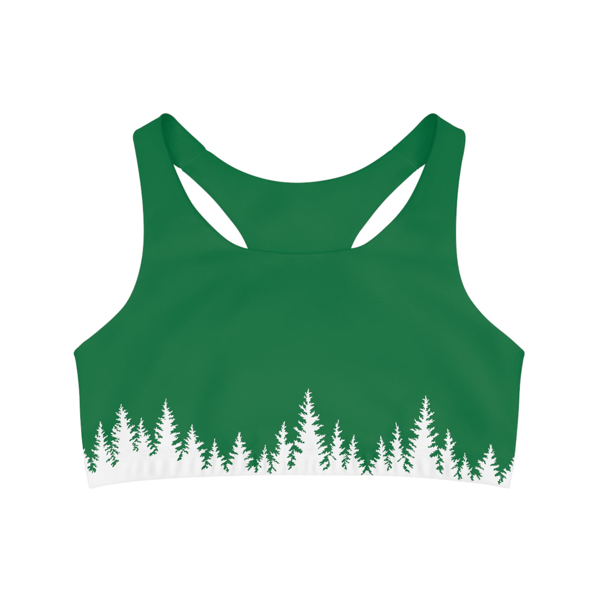 Pine Trim Green Sports Bra