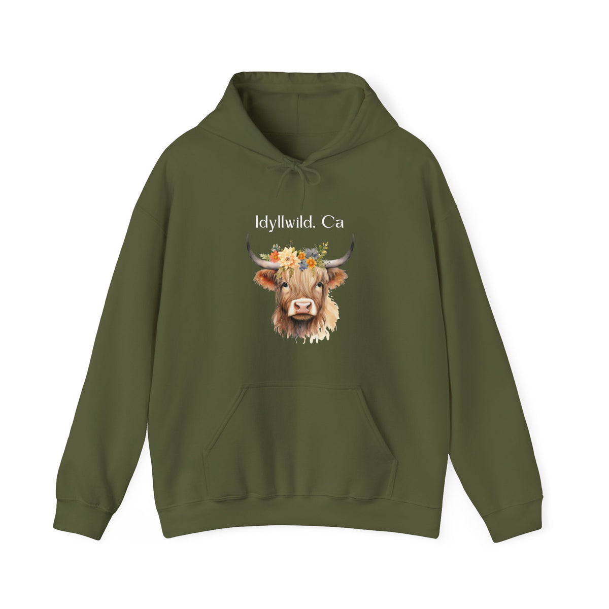 Unisex Heavy Blend™ Hooded Sweatshirt Idyllwild Cow 1