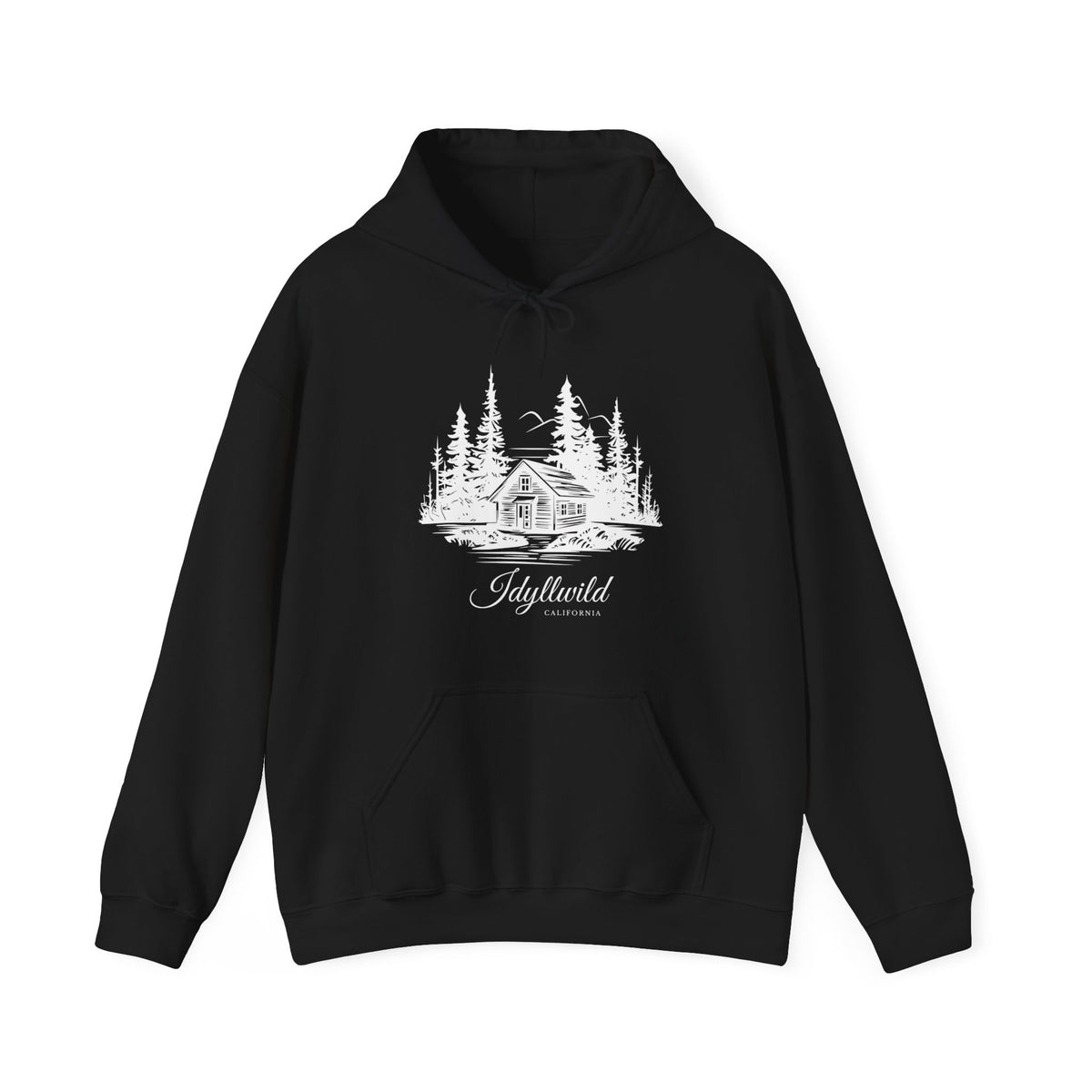 Unisex Heavy Blend™ Hooded Sweatshirt Cabin Forest Sketch