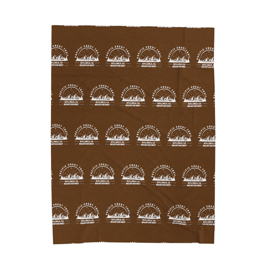 Velveteen Plush Blanket PCT through Idyllwild Pattern Brown