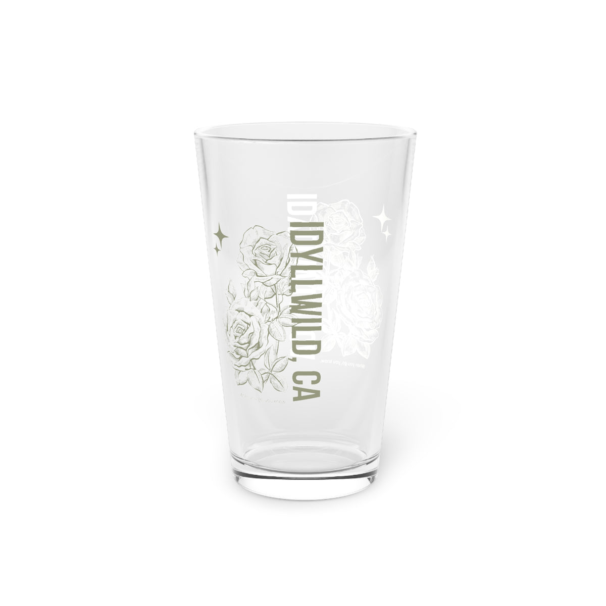 Idyllwild Rose Pint Glass, 16oz Idyllwild Rose