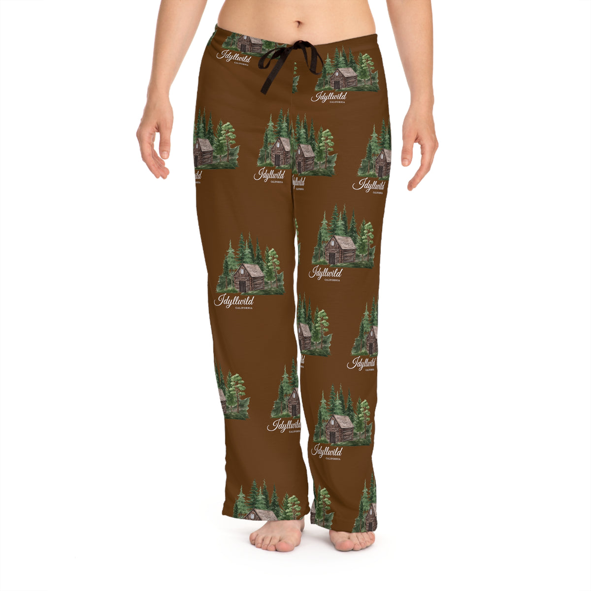 Women's Pajama Pants (AOP) Idyllwild Cabin