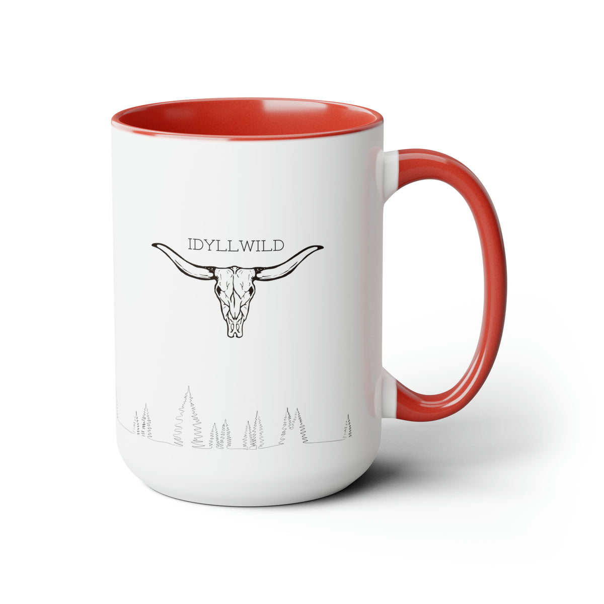 Two-Tone Coffee Mugs, 15oz Longhorn Pines