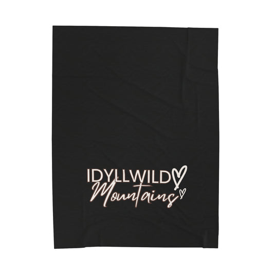 Velveteen Plush Blanket Idyllwild Mountains Heart