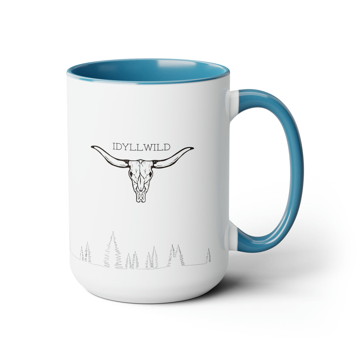 Two-Tone Coffee Mugs, 15oz Longhorn Pines