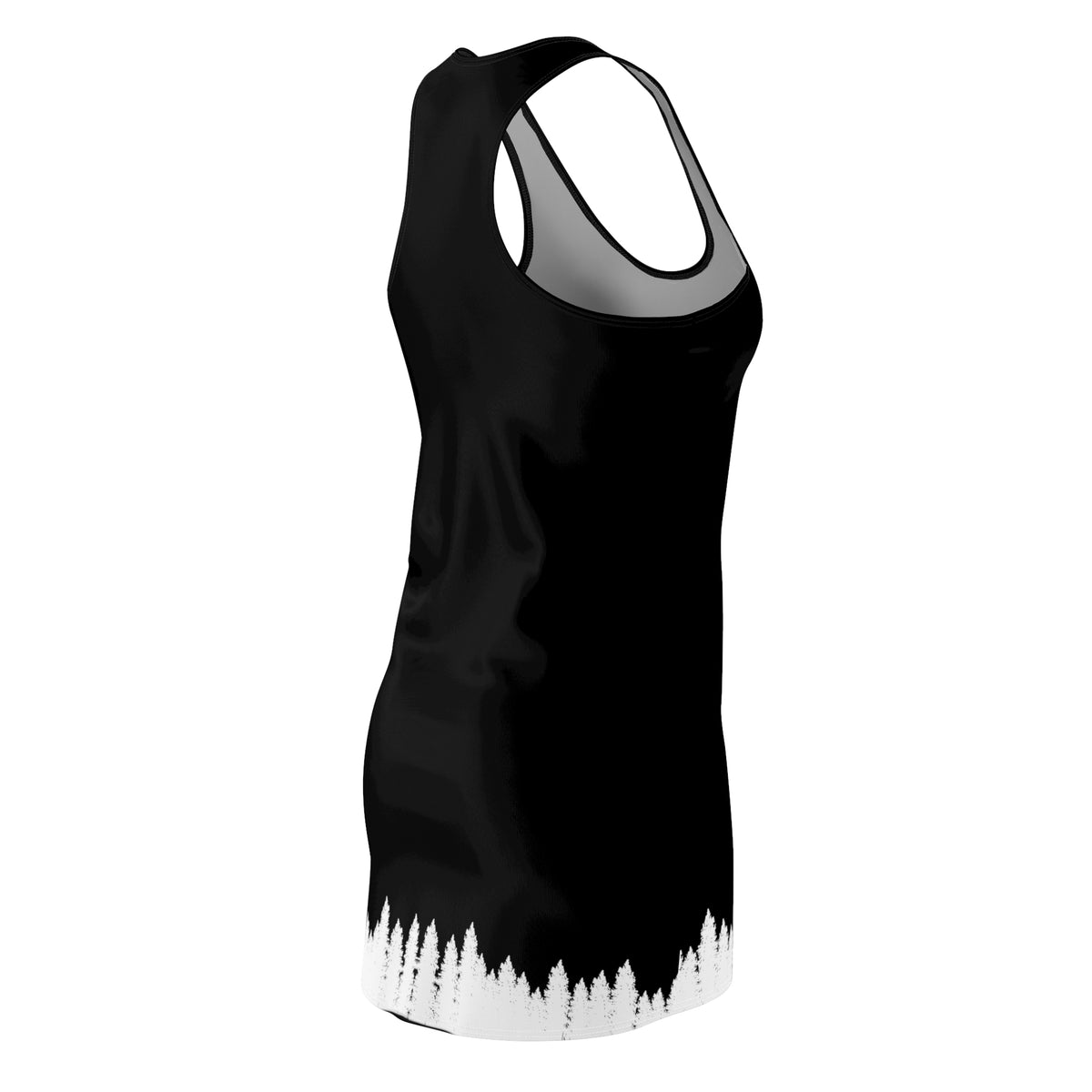 Women's Cut & Sew Racerback Dress (AOP) Cabin in the woods Black