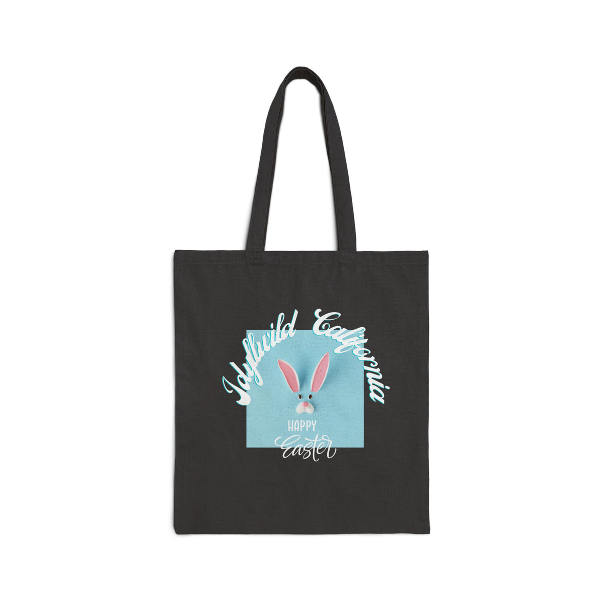 Cotton Canvas Tote Bag Idyllwild California Happy Easter Blue