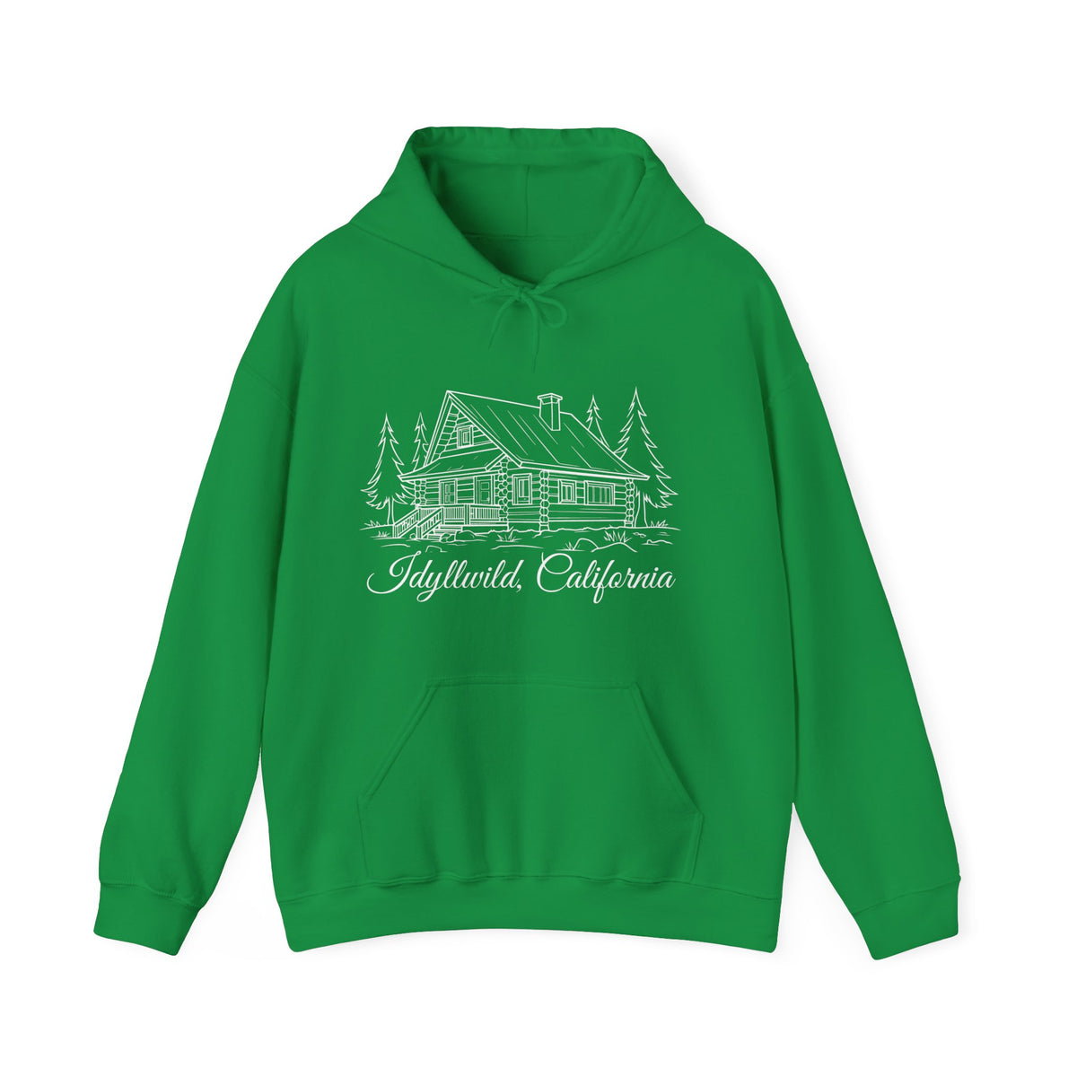 Unisex Heavy Blend™ Hooded Sweatshirt Idyllwild California Big Cabin Sketch