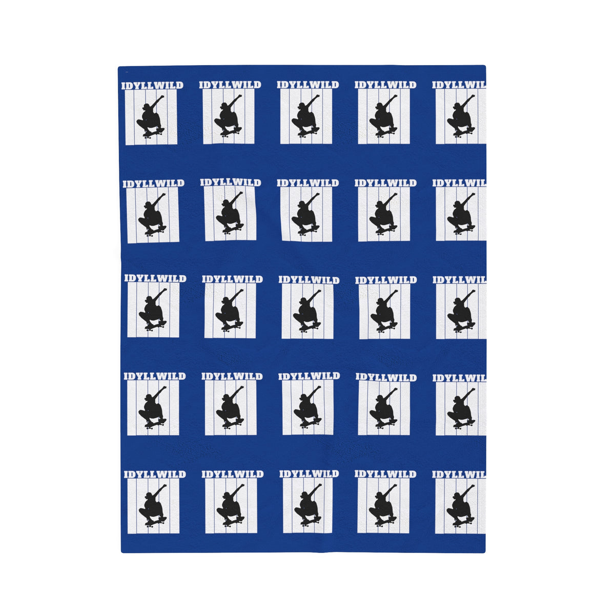 Velveteen Plush Blanket Skate Idyllwild Blue Pattern