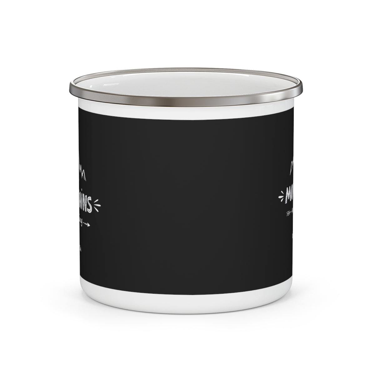 The Mountains Are Calling Camping Mug Black