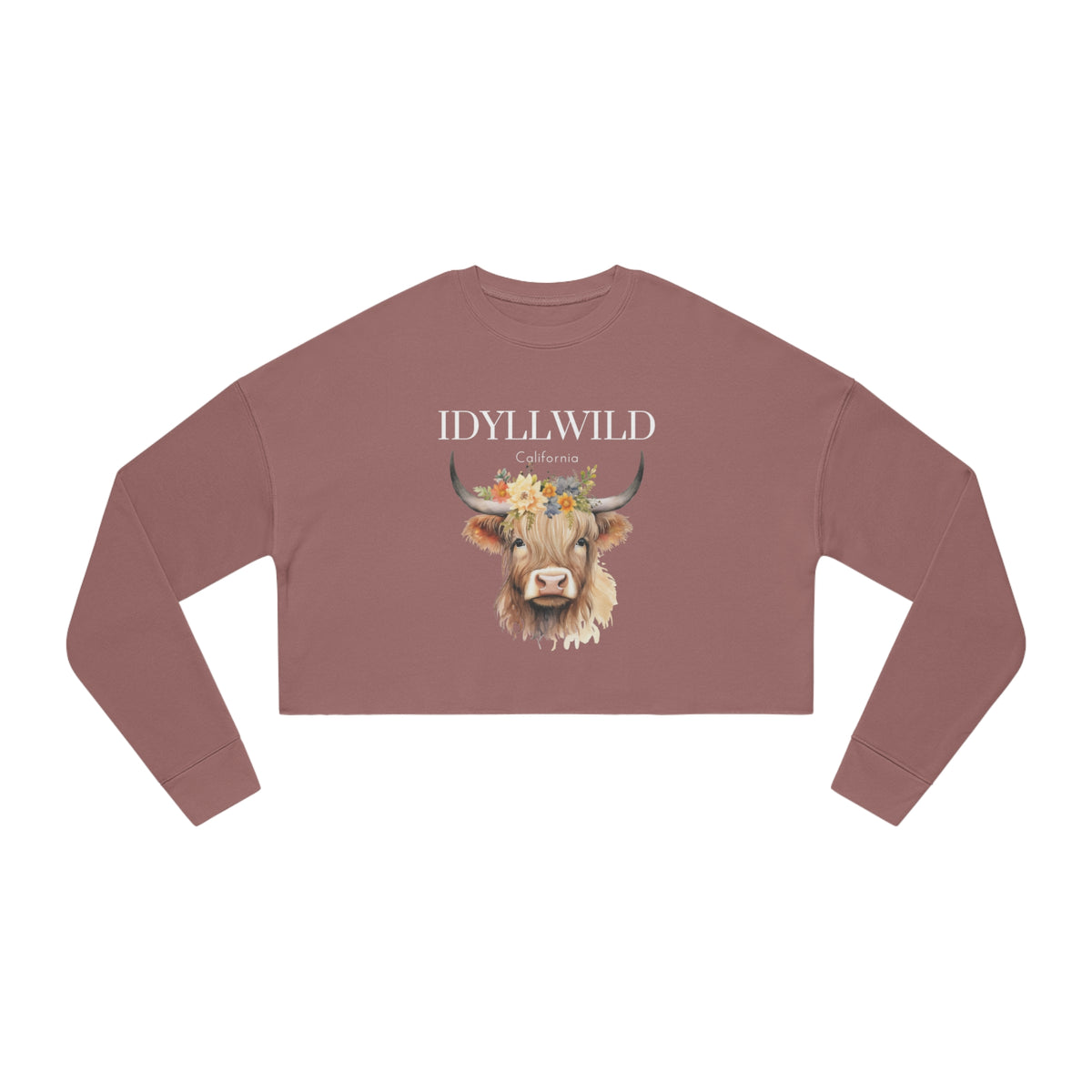 Women's Cropped Idyllwild Highlander Cow 1 Sweashirt