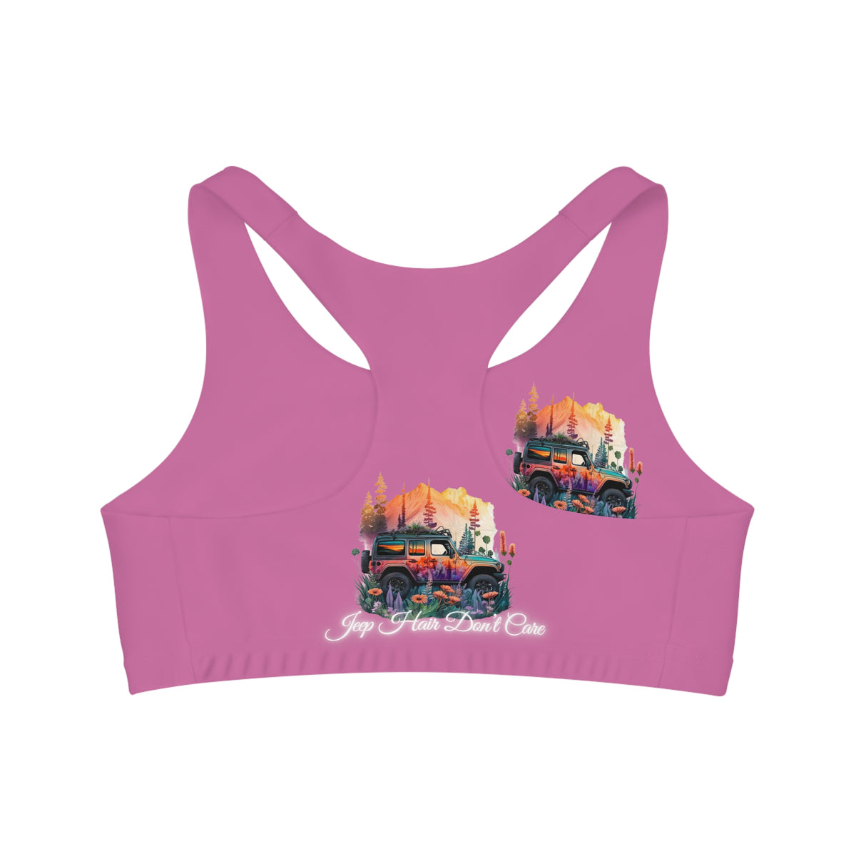 Jeep Hair Don't Care Pink Sports Bra