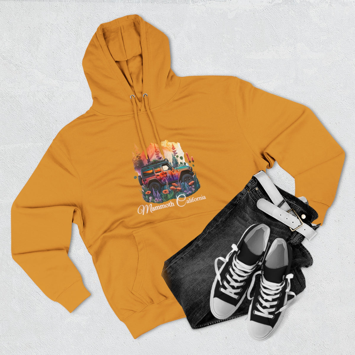 Mammoth California Jeep Floral Hoodie