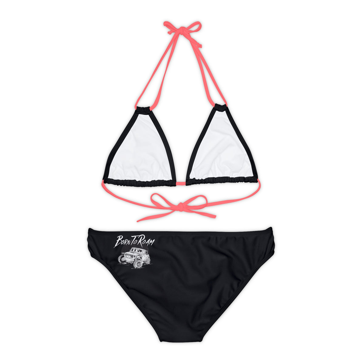 Jeep "Born To Roam" Strappy Black Bikini Set
