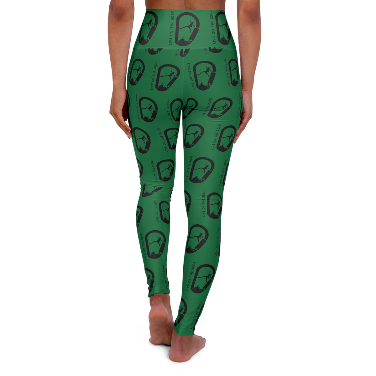 Rock Climbing On The Edge Green Leggings