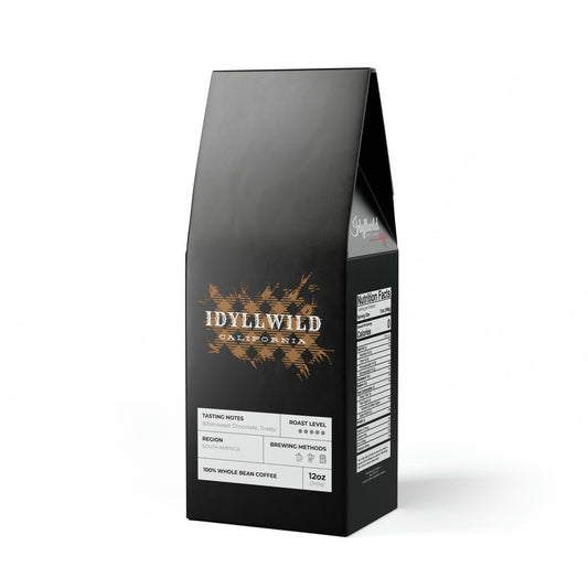 Bitterroot Coffee Blend (Dark French Roast) Idyllwild Tan Plaid
