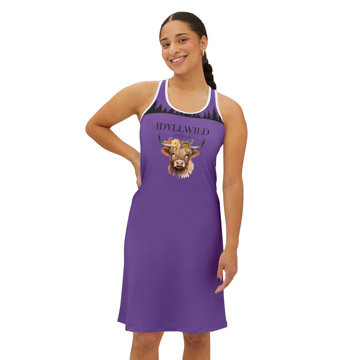 Women's Idyllwild Cow Purple Racerback Dress