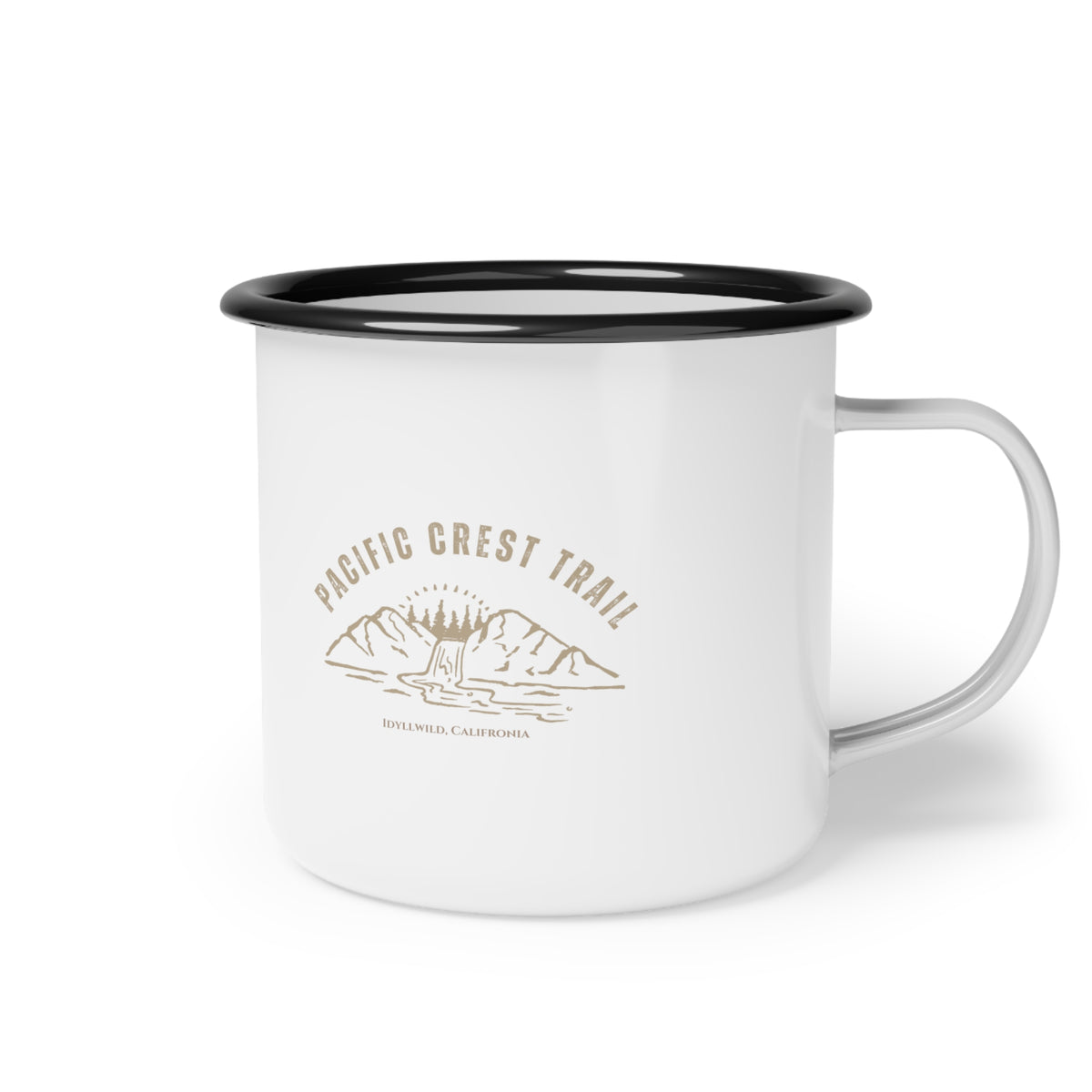 Pacific Crest Trail White Camping Enamel Mug