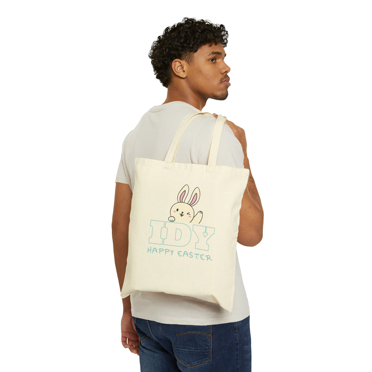 Cotton Canvas Tote Bag Idy Happy Easter