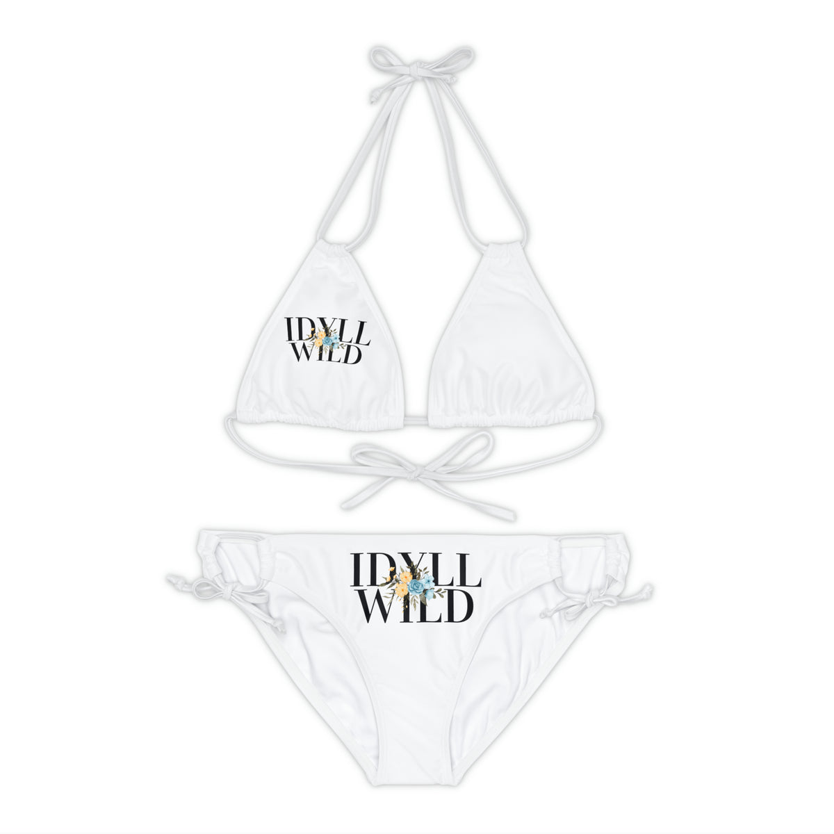 Strappy Bikini Set (AOP) Floral Bikini White
