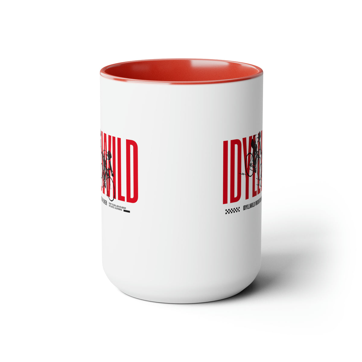 Two-Tone Coffee Mugs, 15oz Mountain biking Idyllwild