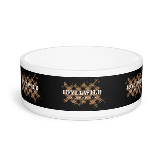 Pet Bowl Idyllwild Tan Plaid Black Label