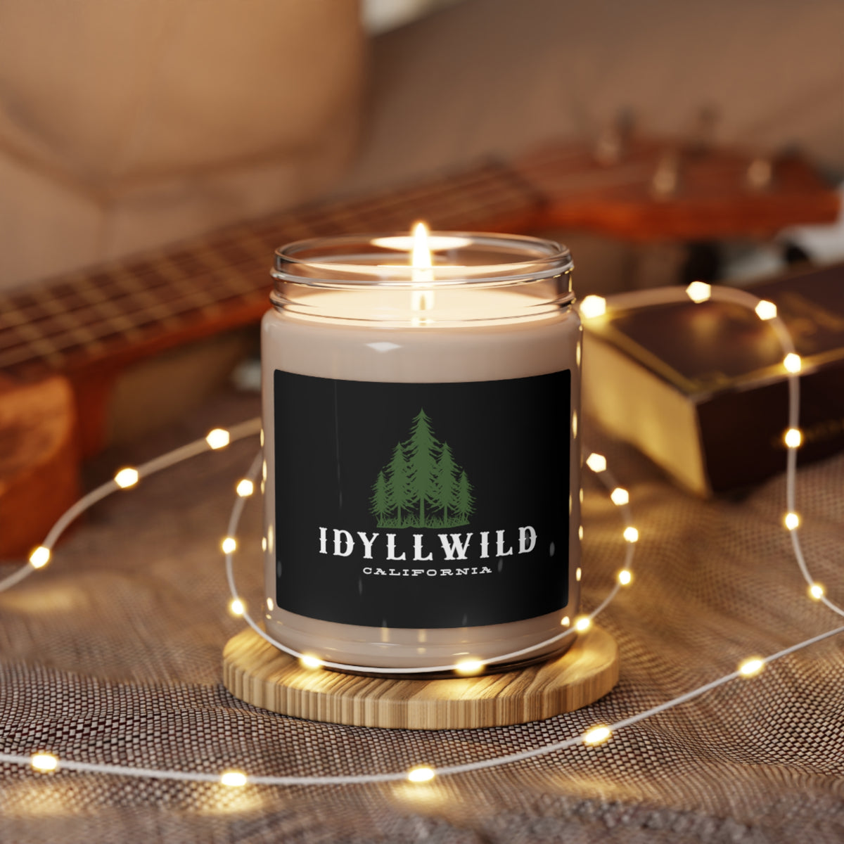 Scented Soy Candle, 9oz Idyllwild Green Pine Black Label