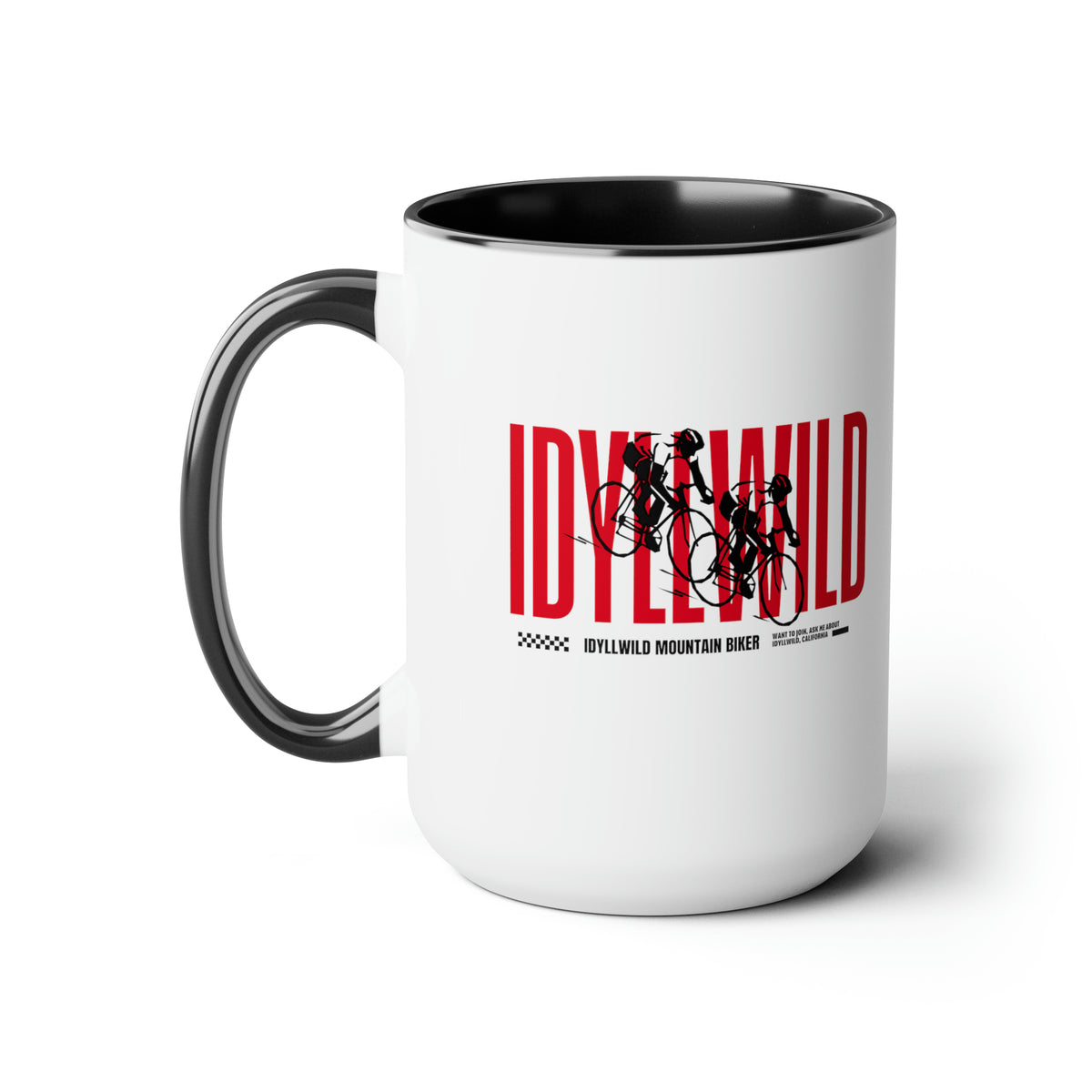 Two-Tone Coffee Mugs, 15oz Mountain biking Idyllwild