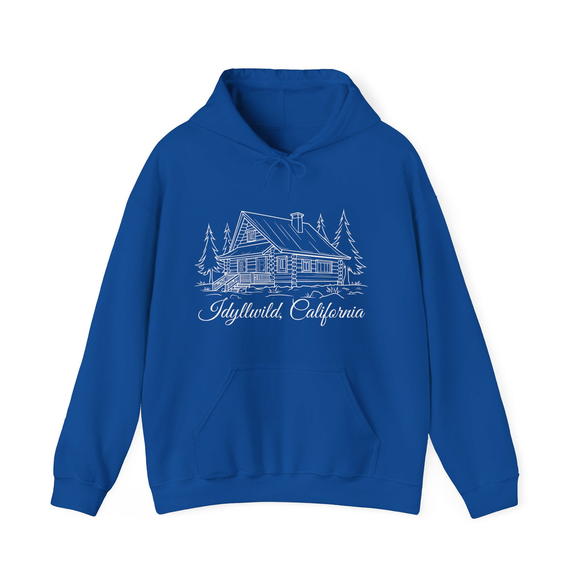 Unisex Heavy Blend™ Hooded Sweatshirt Idyllwild California Big Cabin Sketch