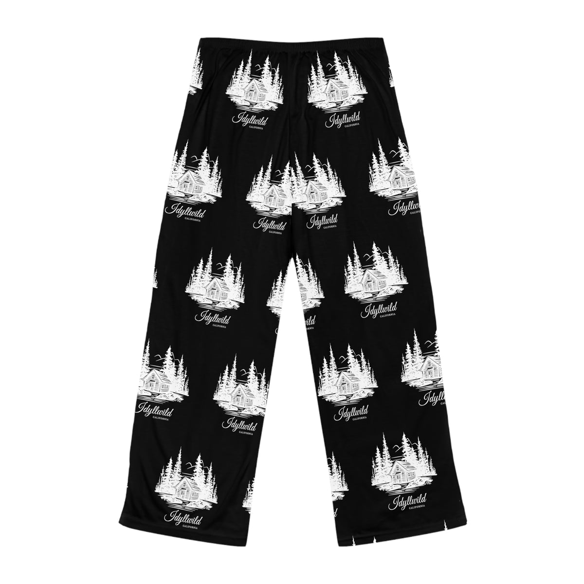 Women's Pajama Pants (AOP)Classy Cabin in The Woods Black