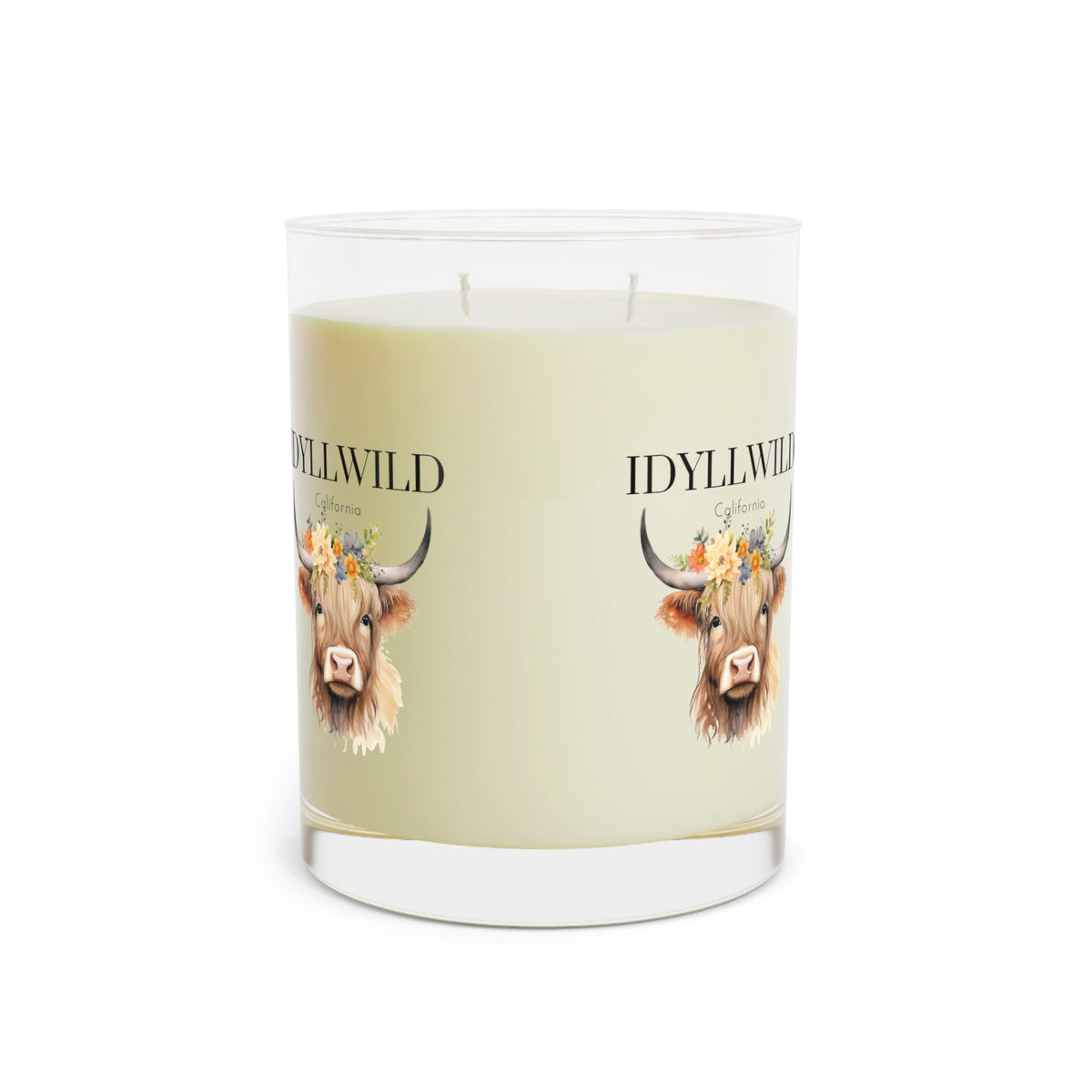 Scented Candle - Full Glass, 11oz Idyllwild Highlander Cow