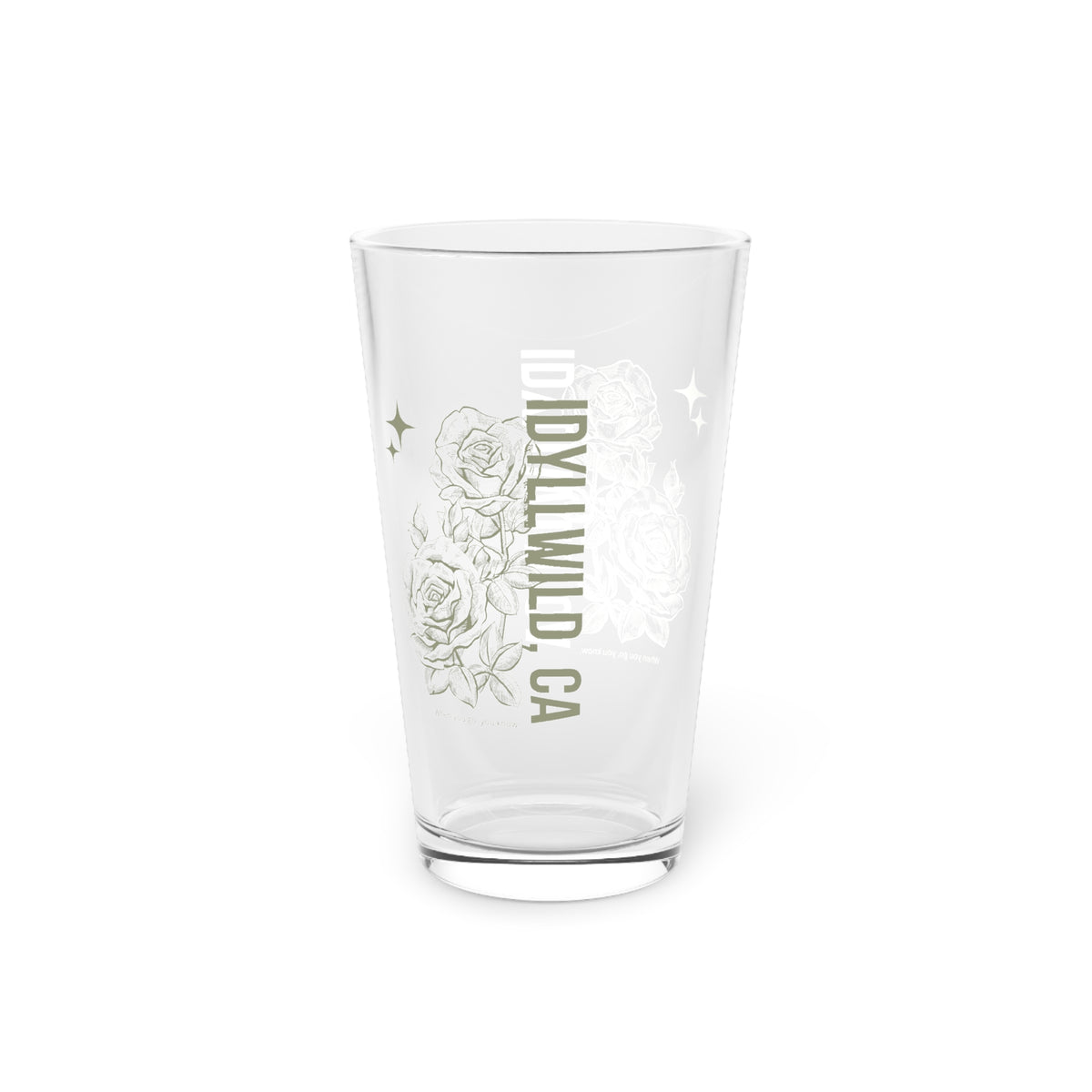 Idyllwild Rose Pint Glass, 16oz Idyllwild Rose