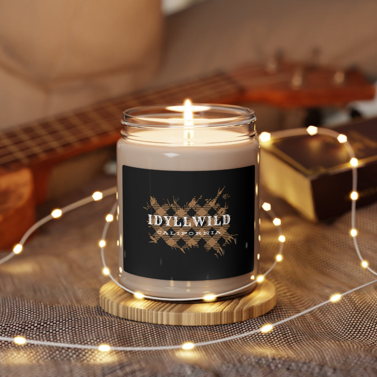 Scented Soy Candle, 9oz Idyllwild Tan Buffalo Plaid
