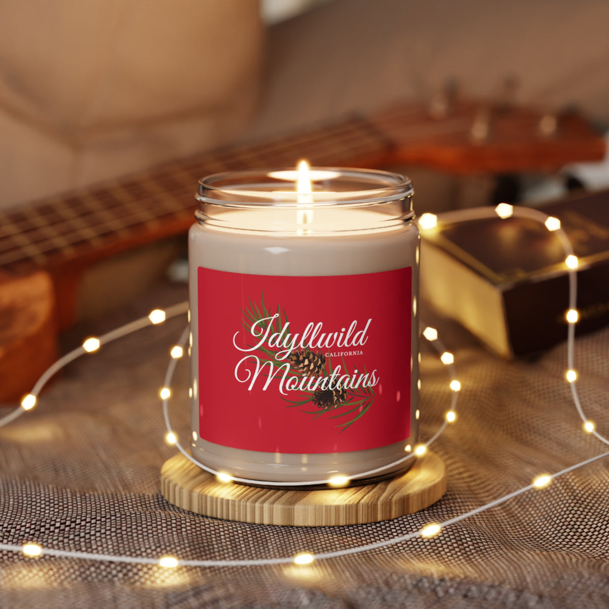 Scented Soy Candle, 9oz Idyllwild Mountains Pine Cones Red Label