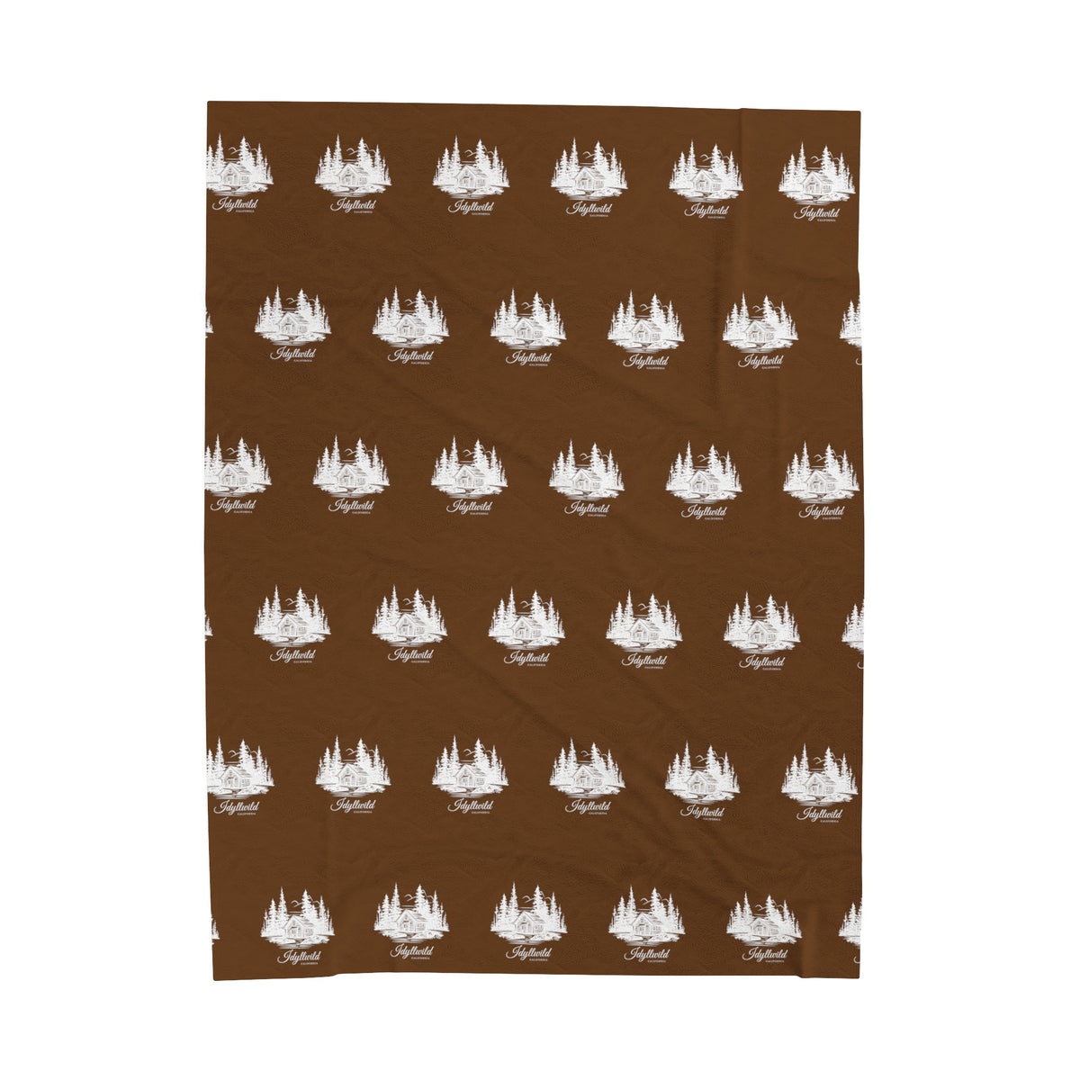 Velveteen Plush Blanket Idyllwild Classy Cabin Pattern Brown