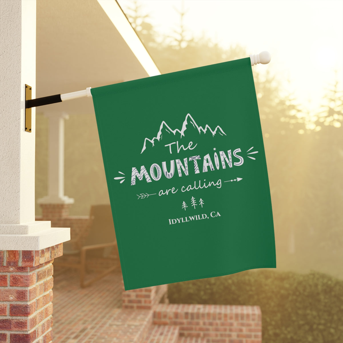 Garden & House Banner The Mountains are calling dark green