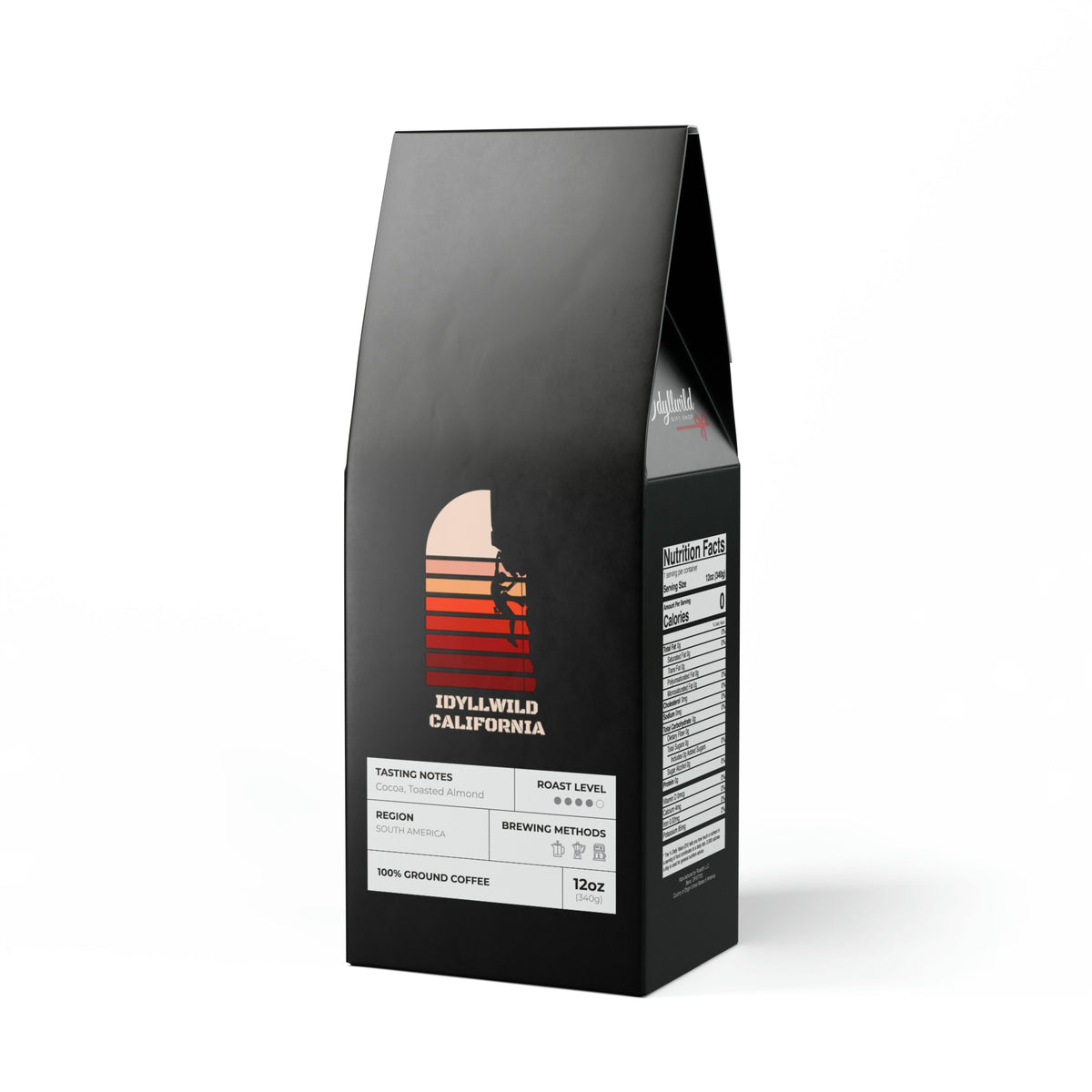Cascades Coffee Blend (Medium-Dark Roast) Idyllwild Climbing Rock Black