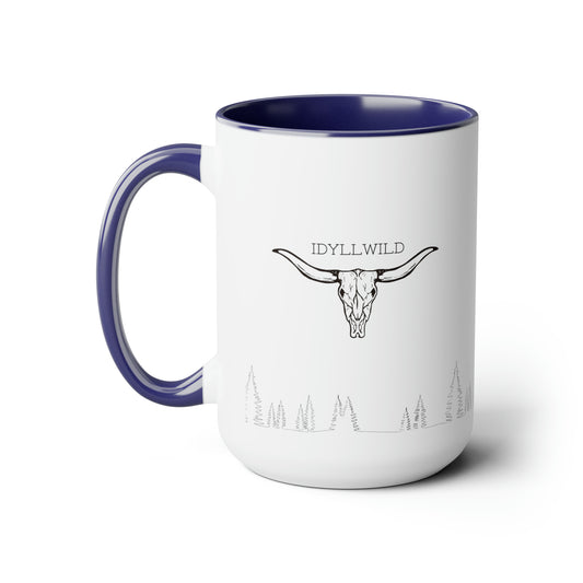 Two-Tone Coffee Mugs, 15oz Longhorn Pines