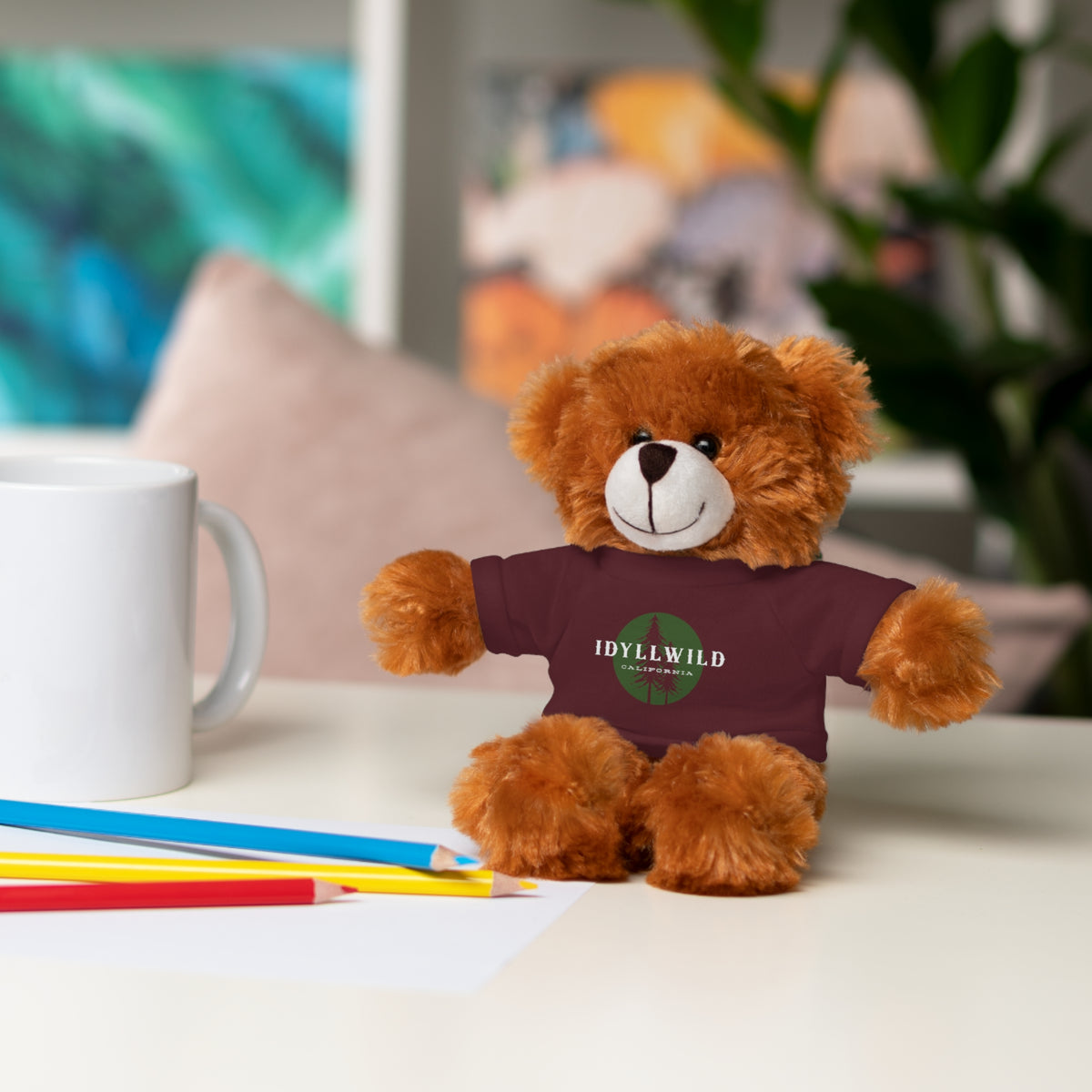 Stuffed Animals with Tee Idyllwild Pine Badge