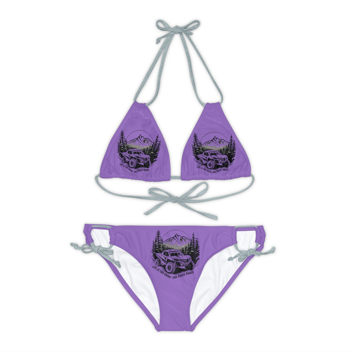 Can Am Strappy Purple Bikini Set