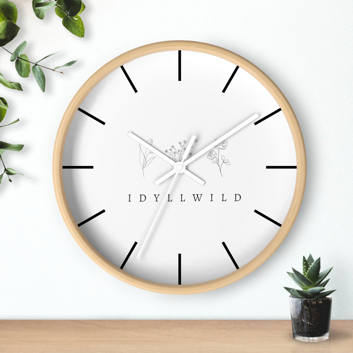 Wall Clock Idyllwild Boho Floral