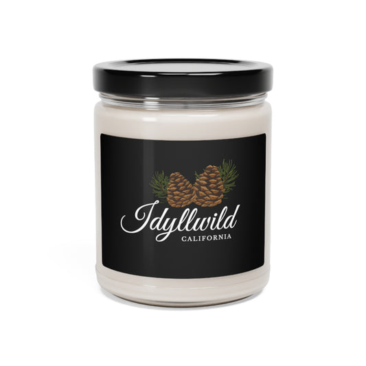 Scented Soy Candle, 9oz Idyllwild Pine Cone Couple Black Label