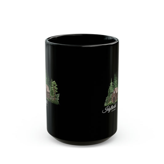 Black Mug (11oz, 15oz) Idyllwild Cabin in the woods