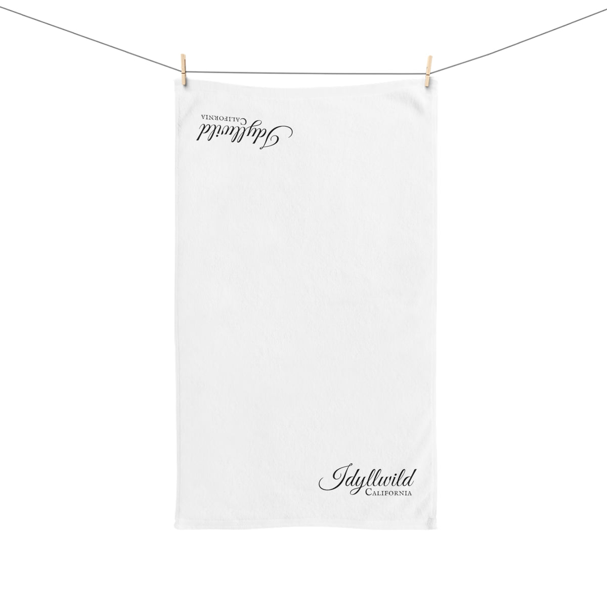 Idyllwild California White Hand Towel