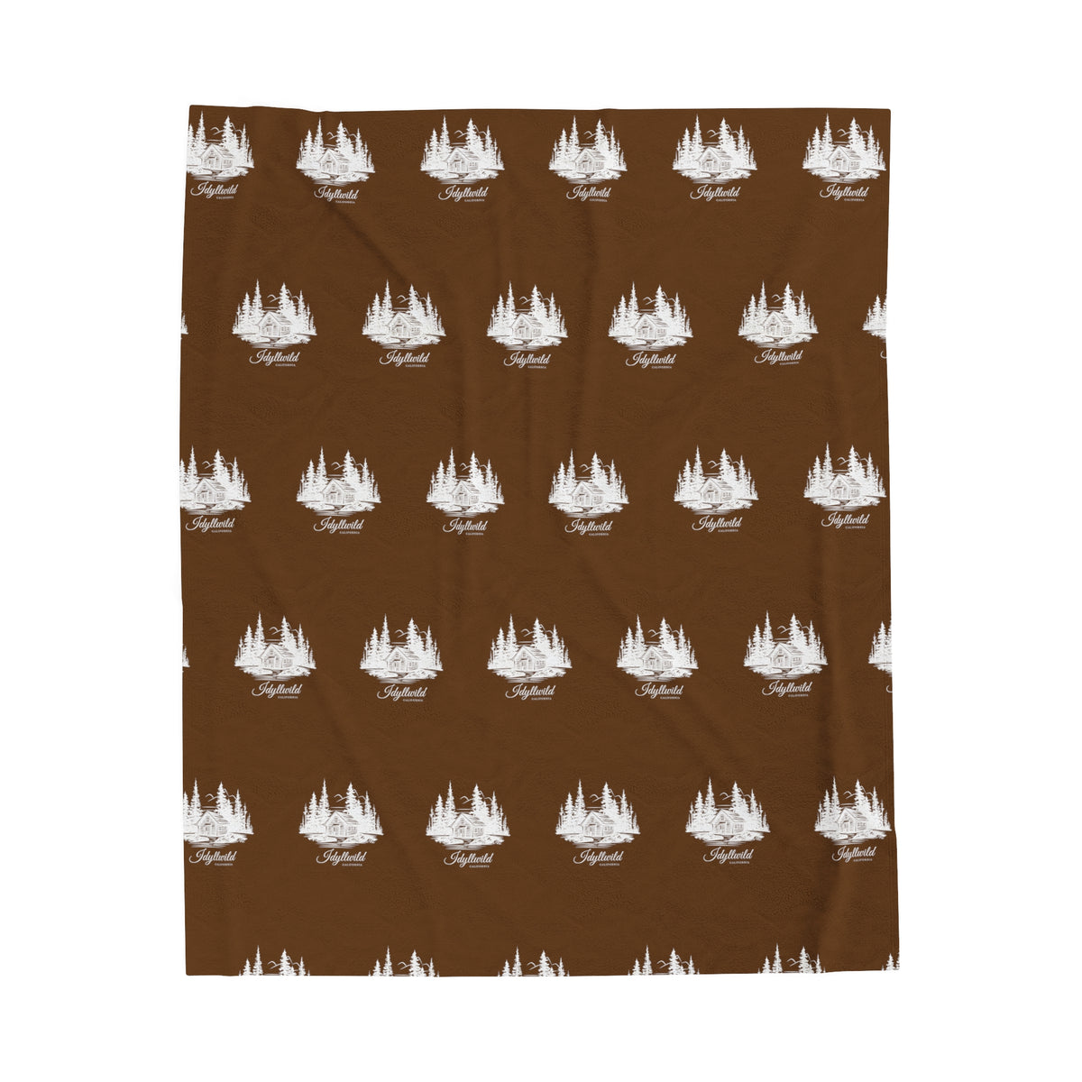 Velveteen Plush Blanket Idyllwild Classy Cabin Pattern Brown