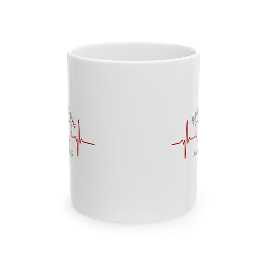 Ceramic Mug, 11oz Idyllwild Mountain Life Heartbeat