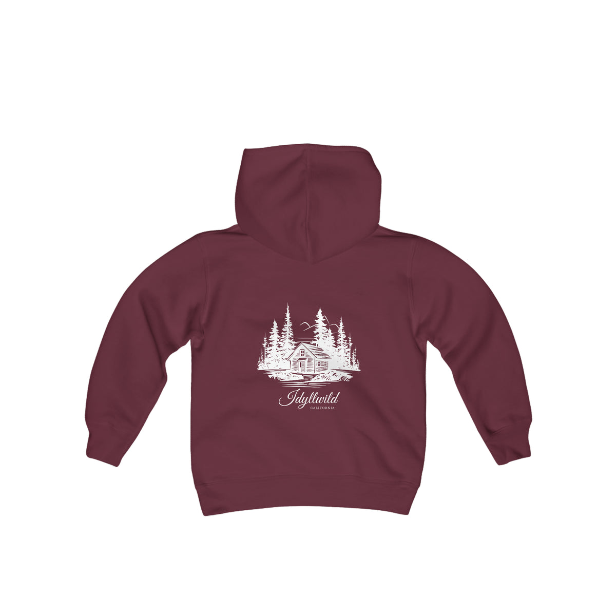 Youth Heavy Blend Hooded Sweatshirt Idyllwild Cabin
