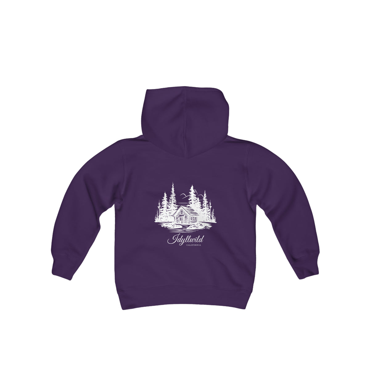 Youth Heavy Blend Hooded Sweatshirt Idyllwild Cabin